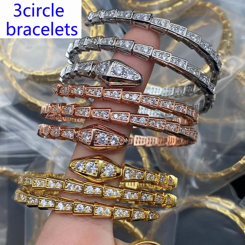 1XI58KDE Stylish 3circle rings earrings Bracelets Necklaces