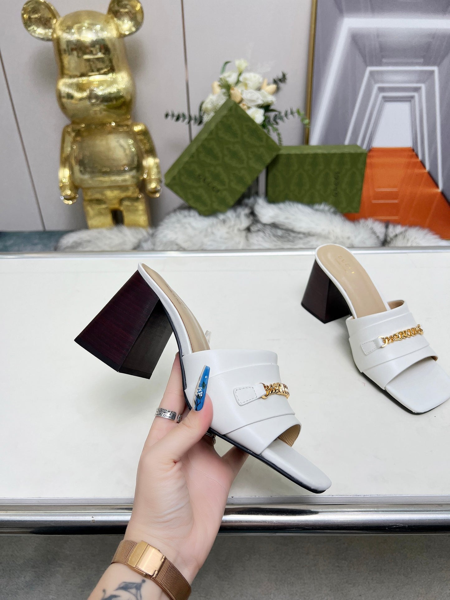275NB11ZDE Stylish leather High heels