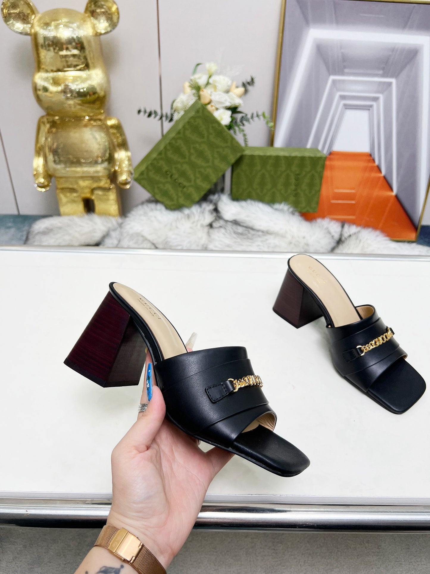 275NB11ZDE Stylish leather High heels
