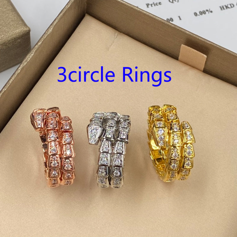 1XI58KDE Stylish 3circle rings earrings Bracelets Necklaces