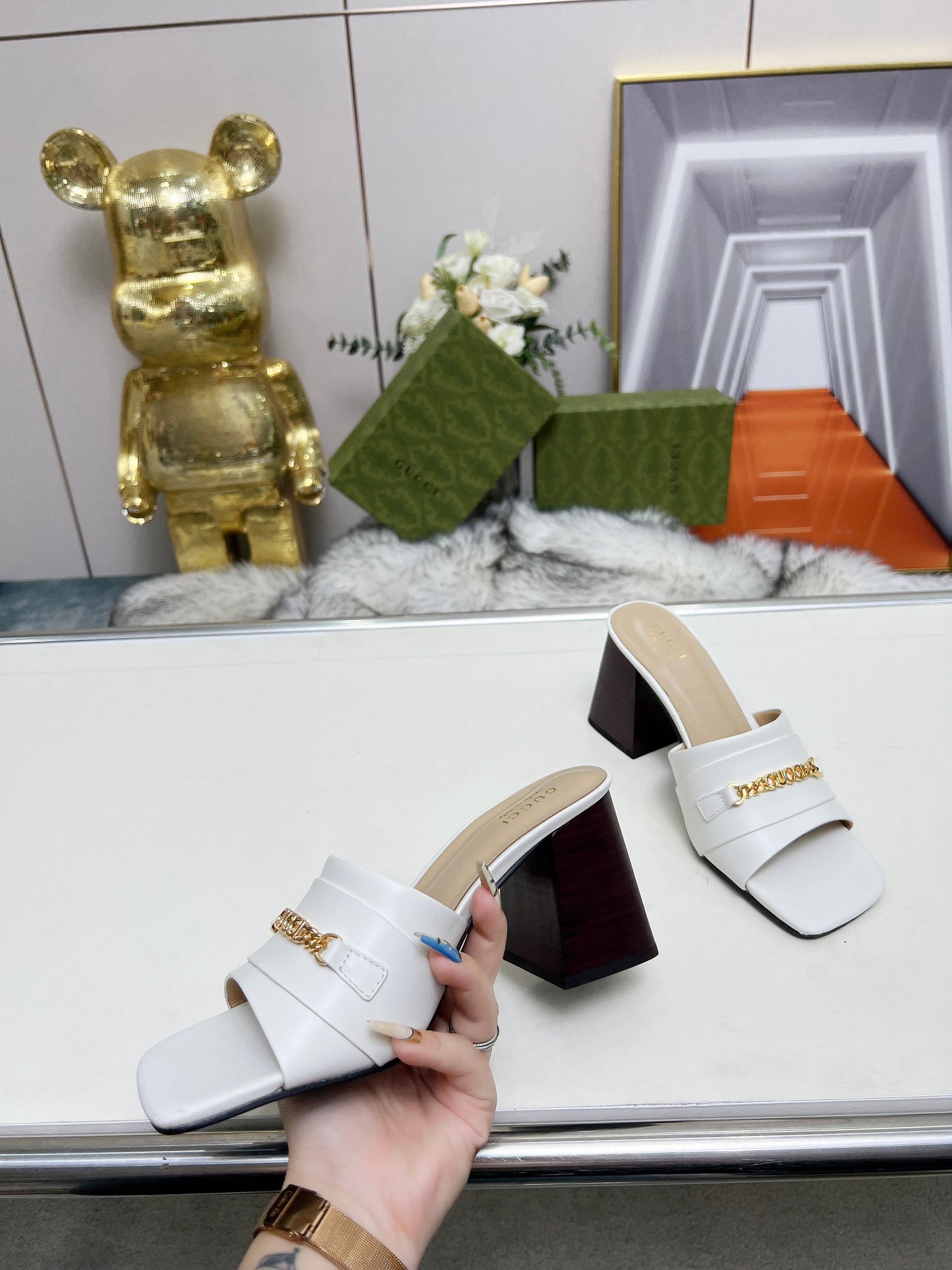 275NB11ZDE Stylish leather High heels
