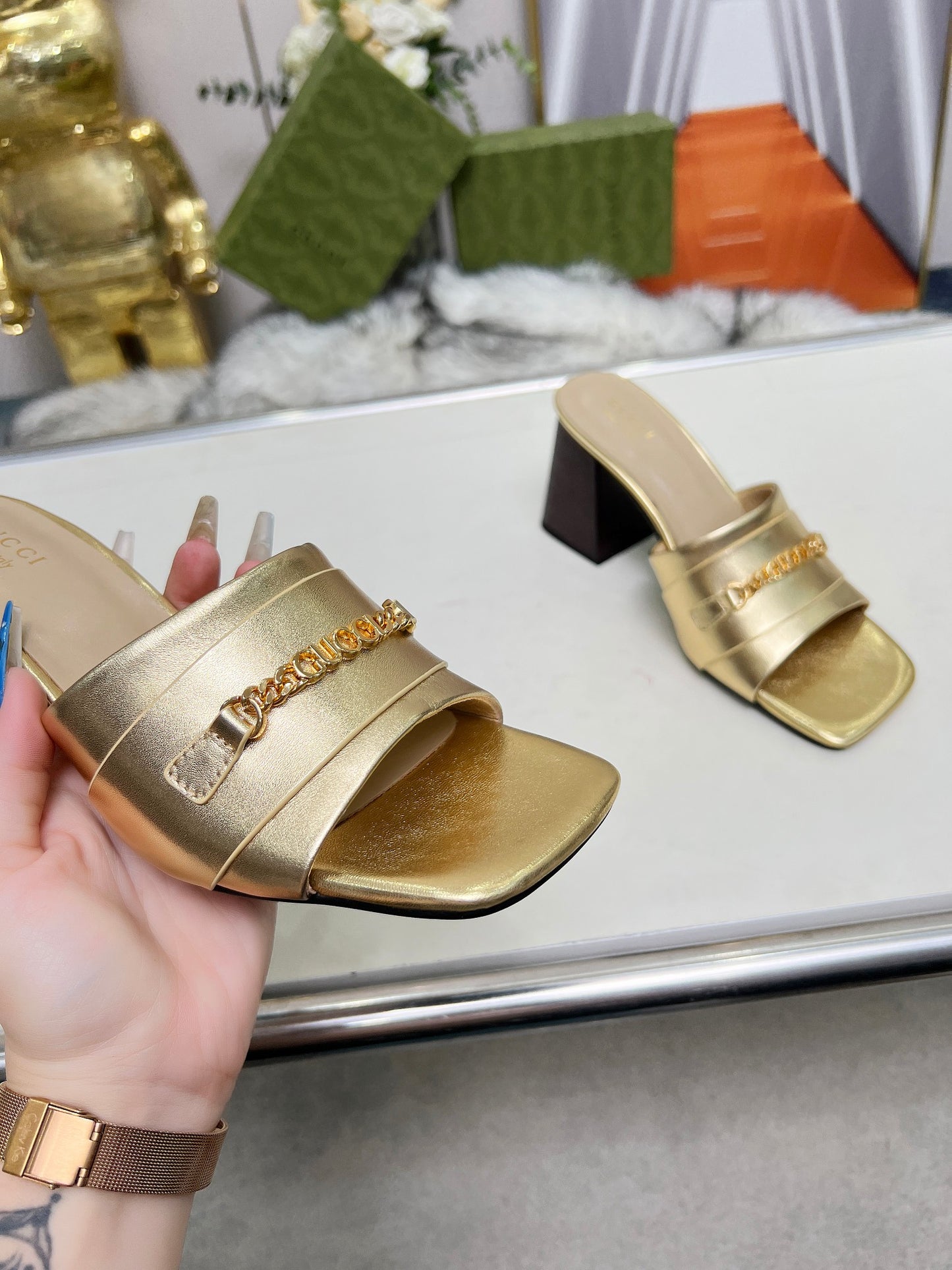 275NB11ZDE Stylish leather High heels