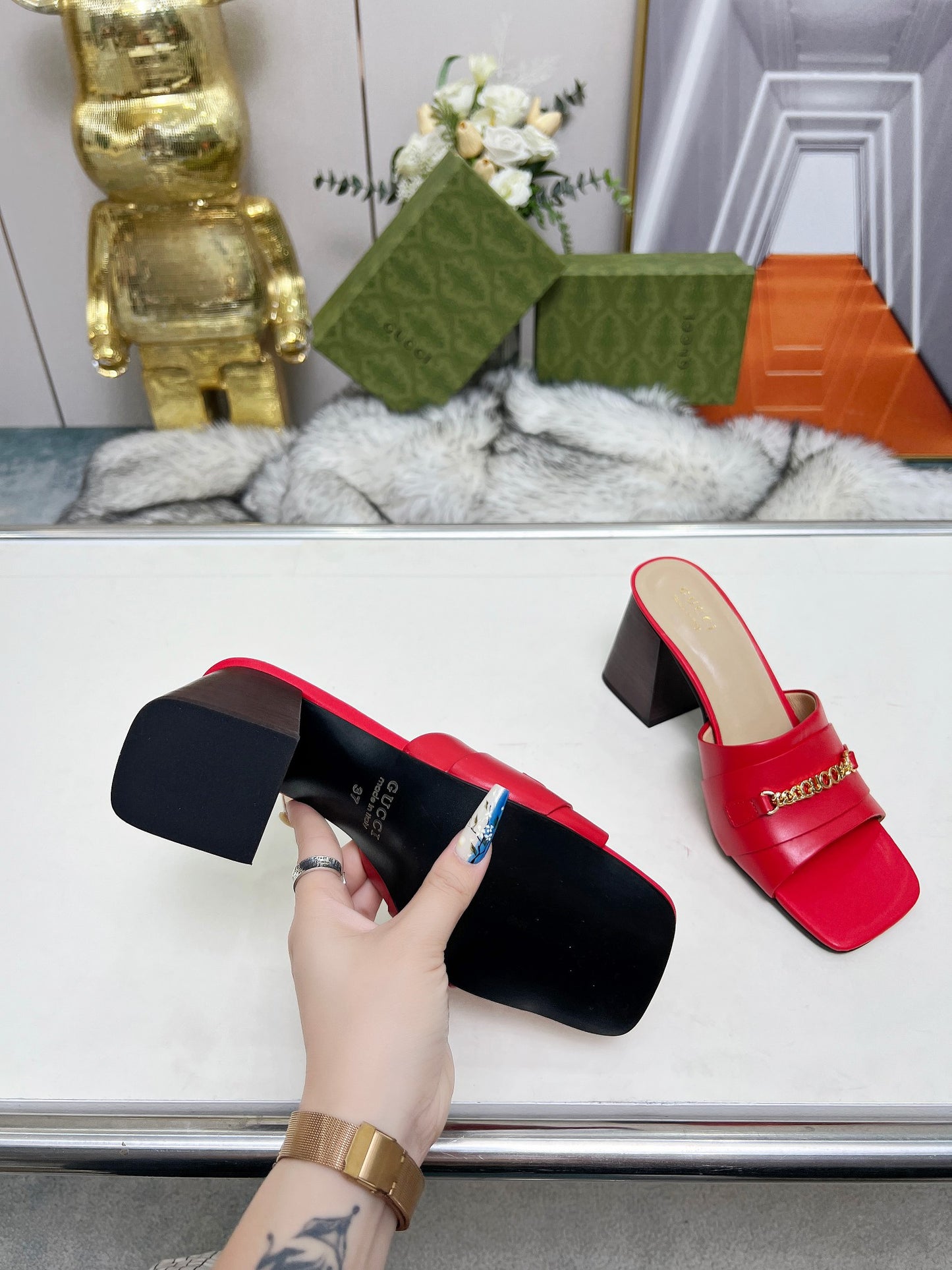 275NB11ZDE Stylish leather High heels