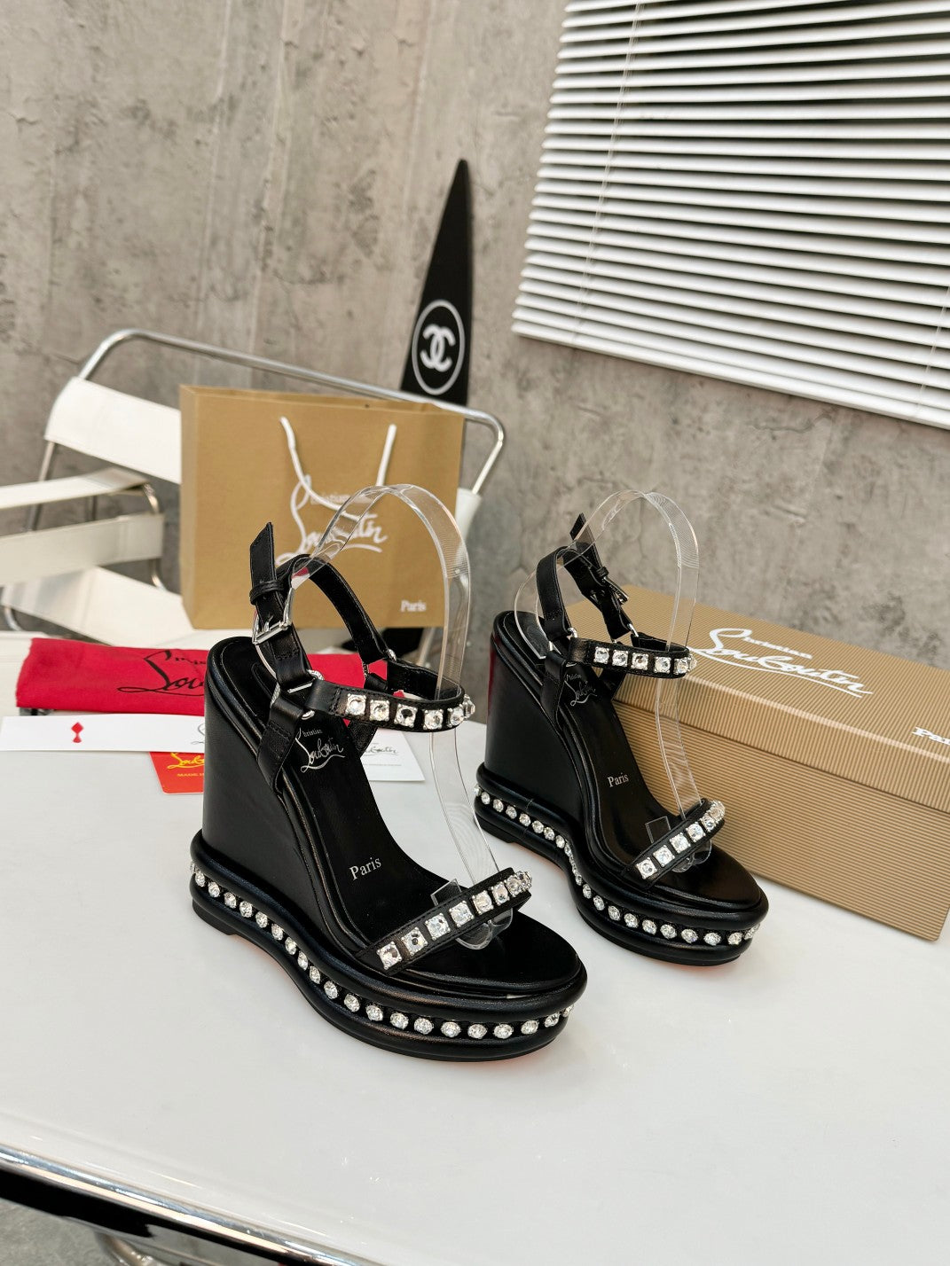 J4A11ZDE Stylish leather High heels12cm heel