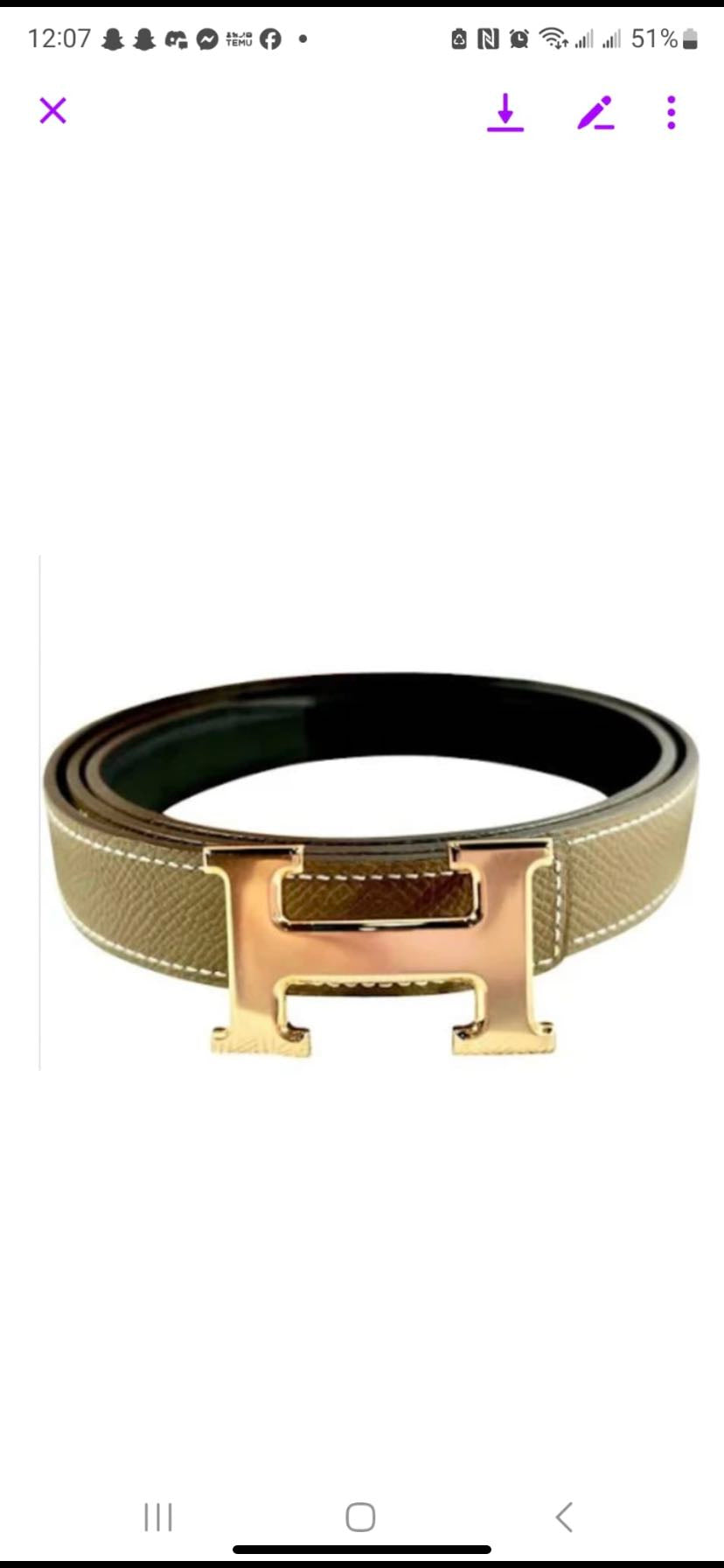 1YH125PDE Stylish High quality belt With full package