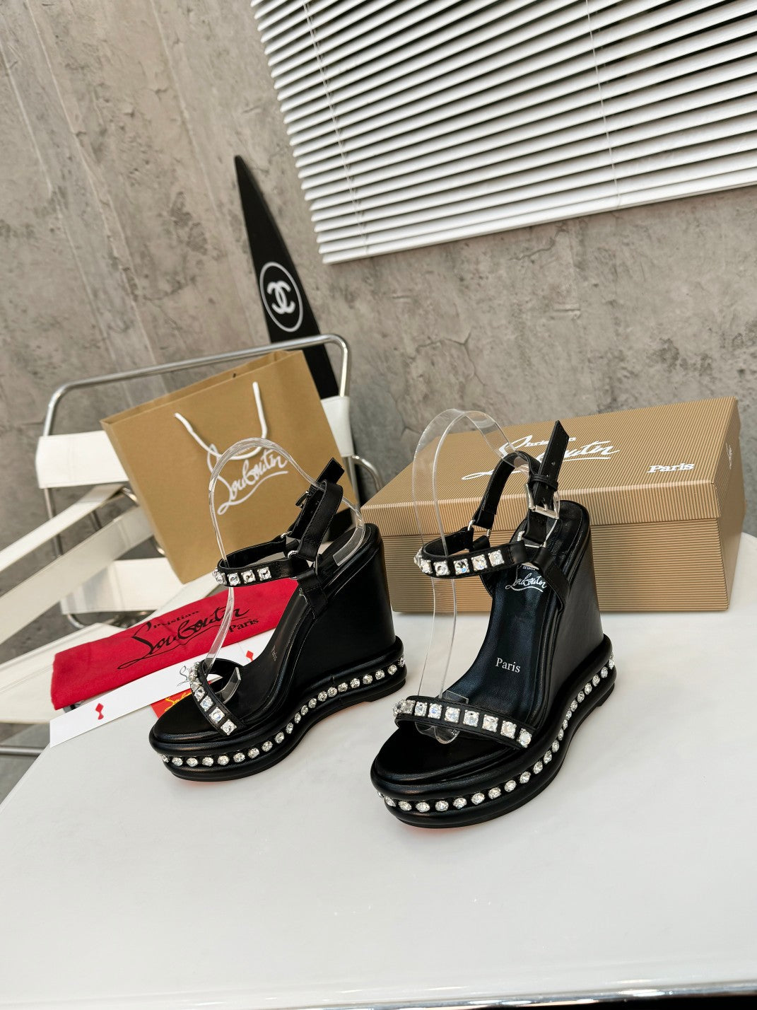 J4A11ZDE Stylish leather High heels12cm heel
