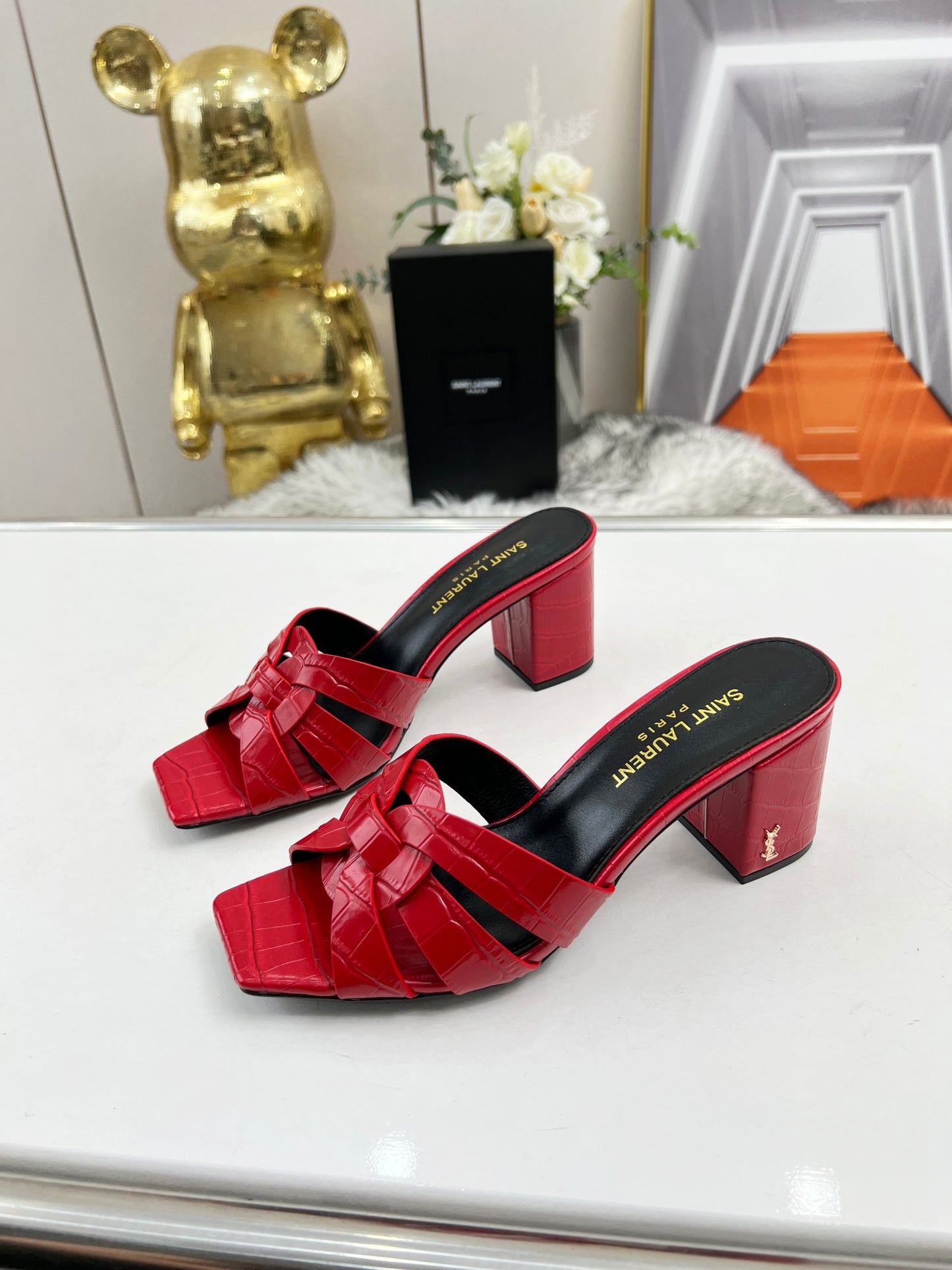 285ZSL35ZDE Stylish leather High heels(Heel height 6.5CM)