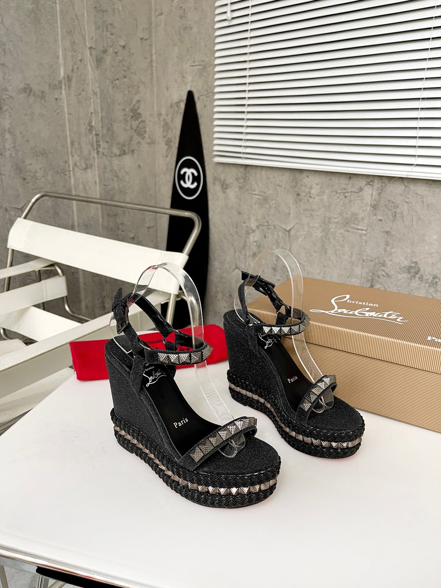 J4A47ZDE Stylish leather High heels 12cm heel