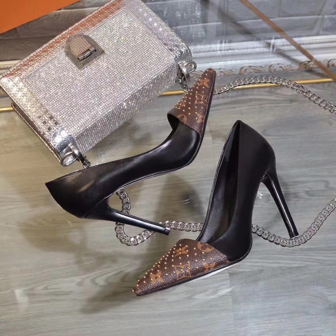 245RE34ZDE Stylish leather High heels