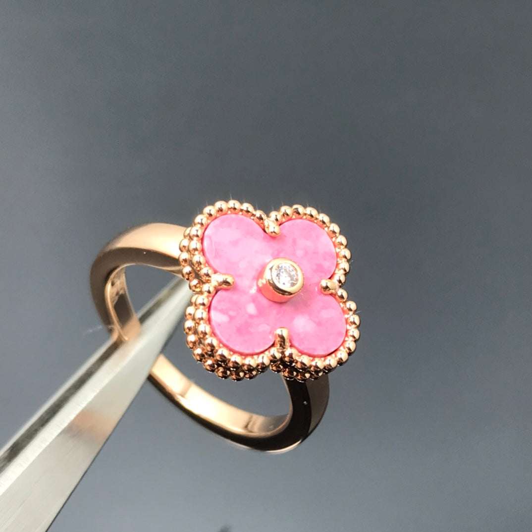 5XVA186XDE Stylish 1 flower necklace and ring