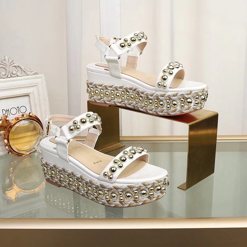 J4A49ZDE Stylish leather High heels 6.5cm