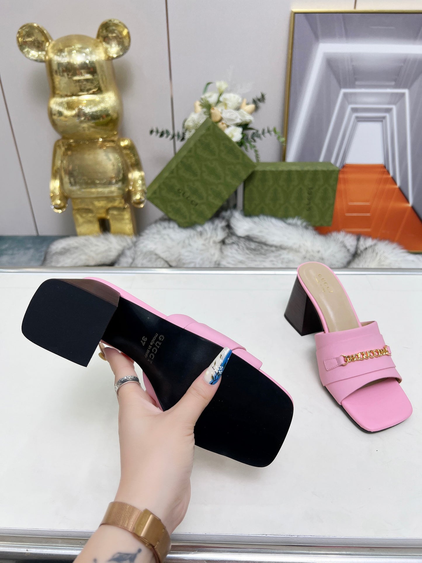 275NB11ZDE Stylish leather High heels