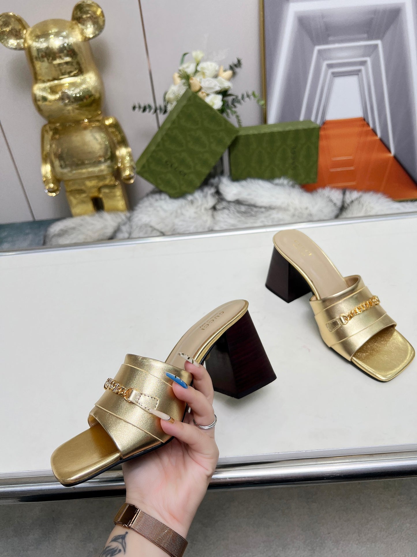 275NB11ZDE Stylish leather High heels