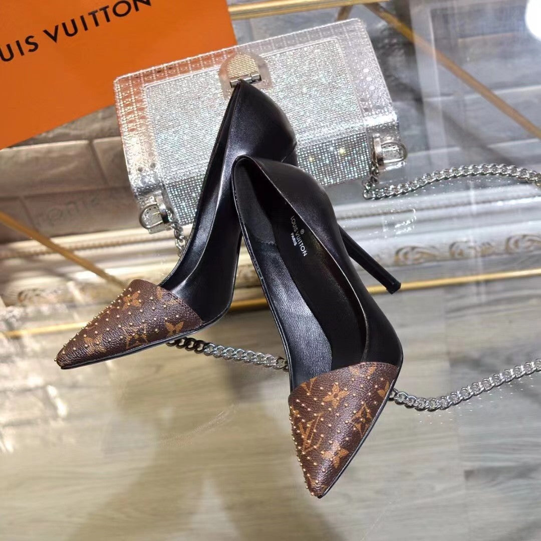 245RE34ZDE Stylish leather High heels