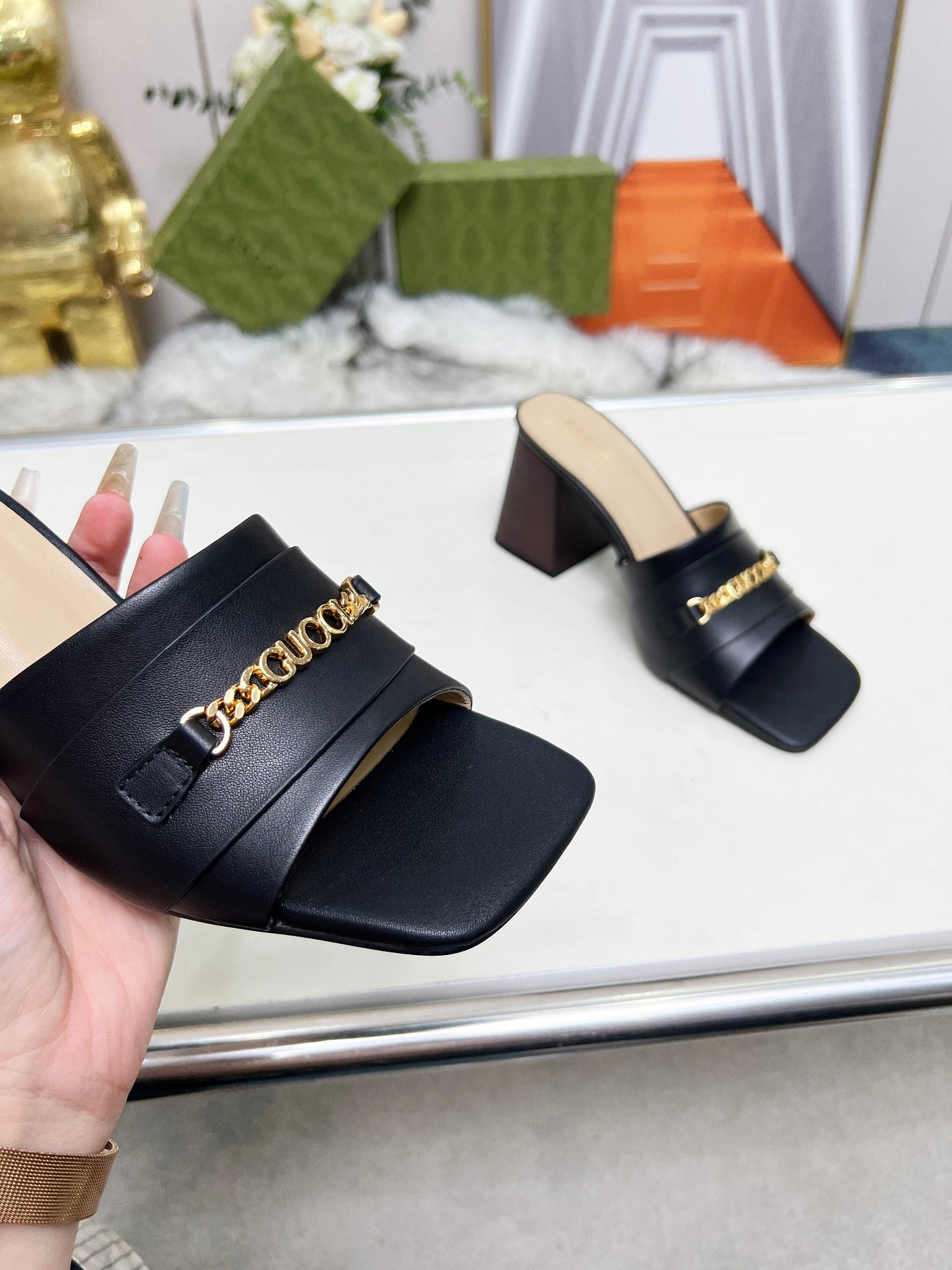275NB11ZDE Stylish leather High heels