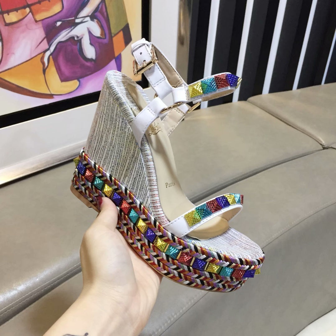 J4A54ZDE Stylish leather High heels 12cm heel