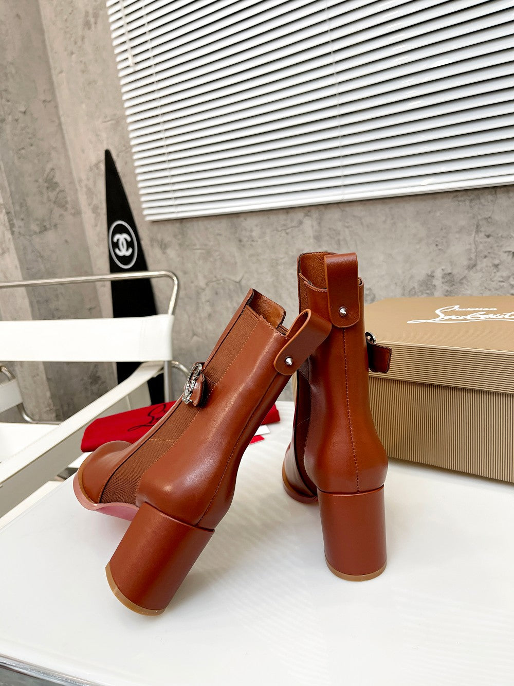 JXA38ZDE Stylish leather Boots Heel height 7cm