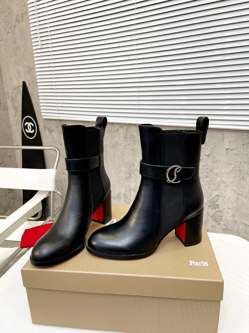 JXA38ZDE Stylish leather Boots Heel height 7cm