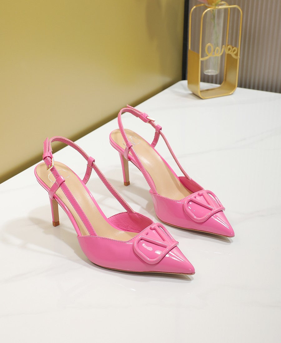 245RVL21ZDE Stylish leather  High heels