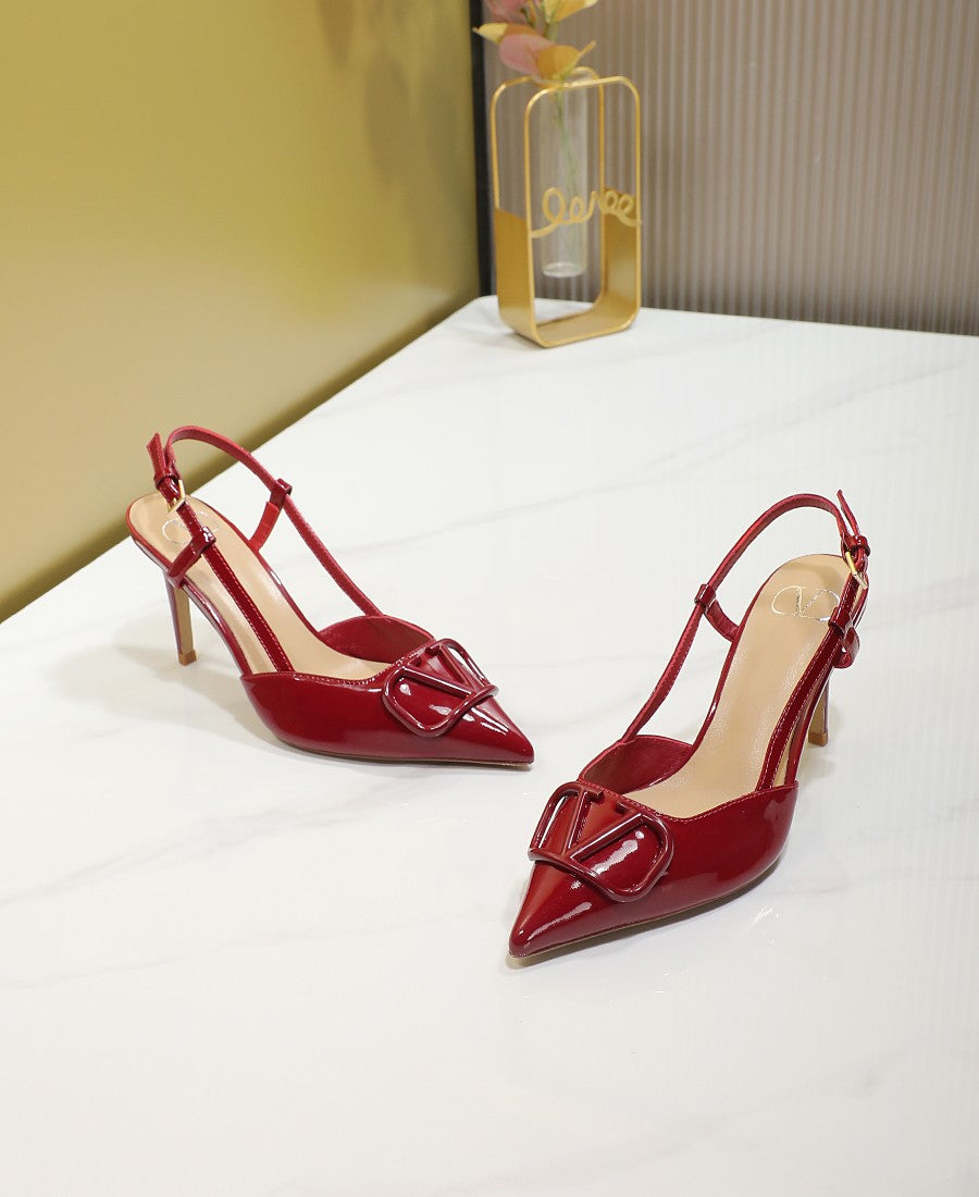245RVL21ZDE Stylish leather  High heels