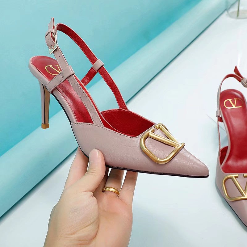 245RVL14ZDE Stylish leather  High heels