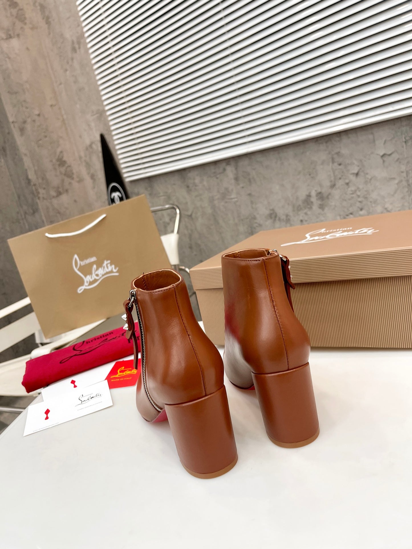 JXA33ZDE Stylish leather Boots Heel height 7cm