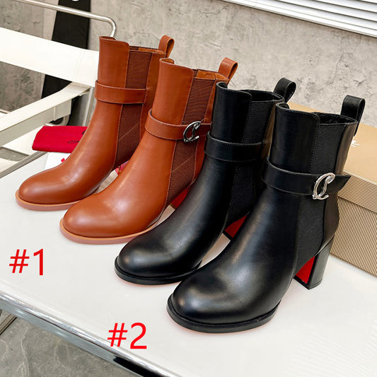 JXA38ZDE Stylish leather Boots Heel height 7cm