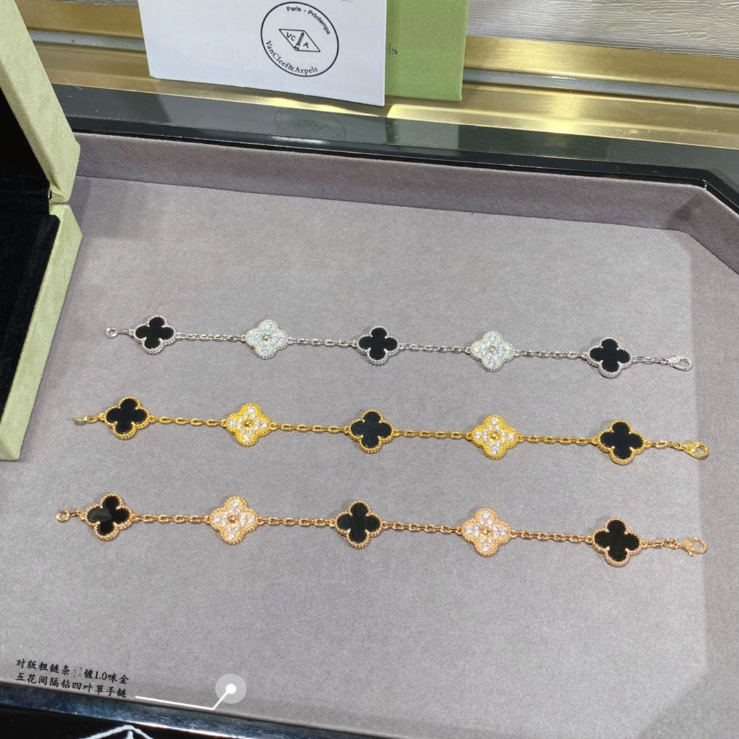 5XVA179KDE Stylish bracelets 5 flowers normal size1.5cm flower