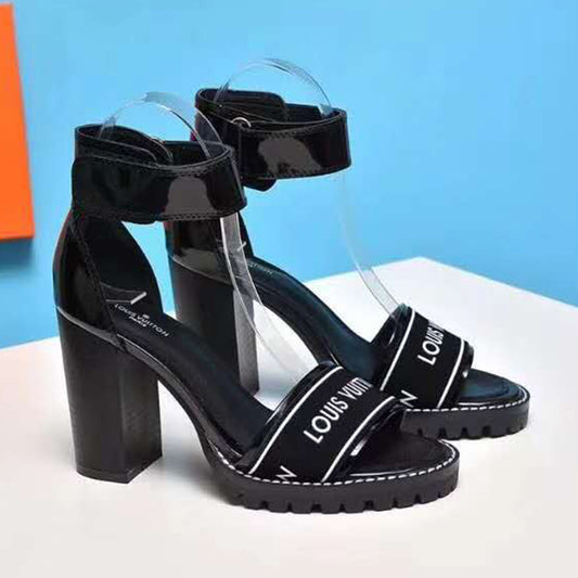 245RE32ZDE Stylish  leather High heels