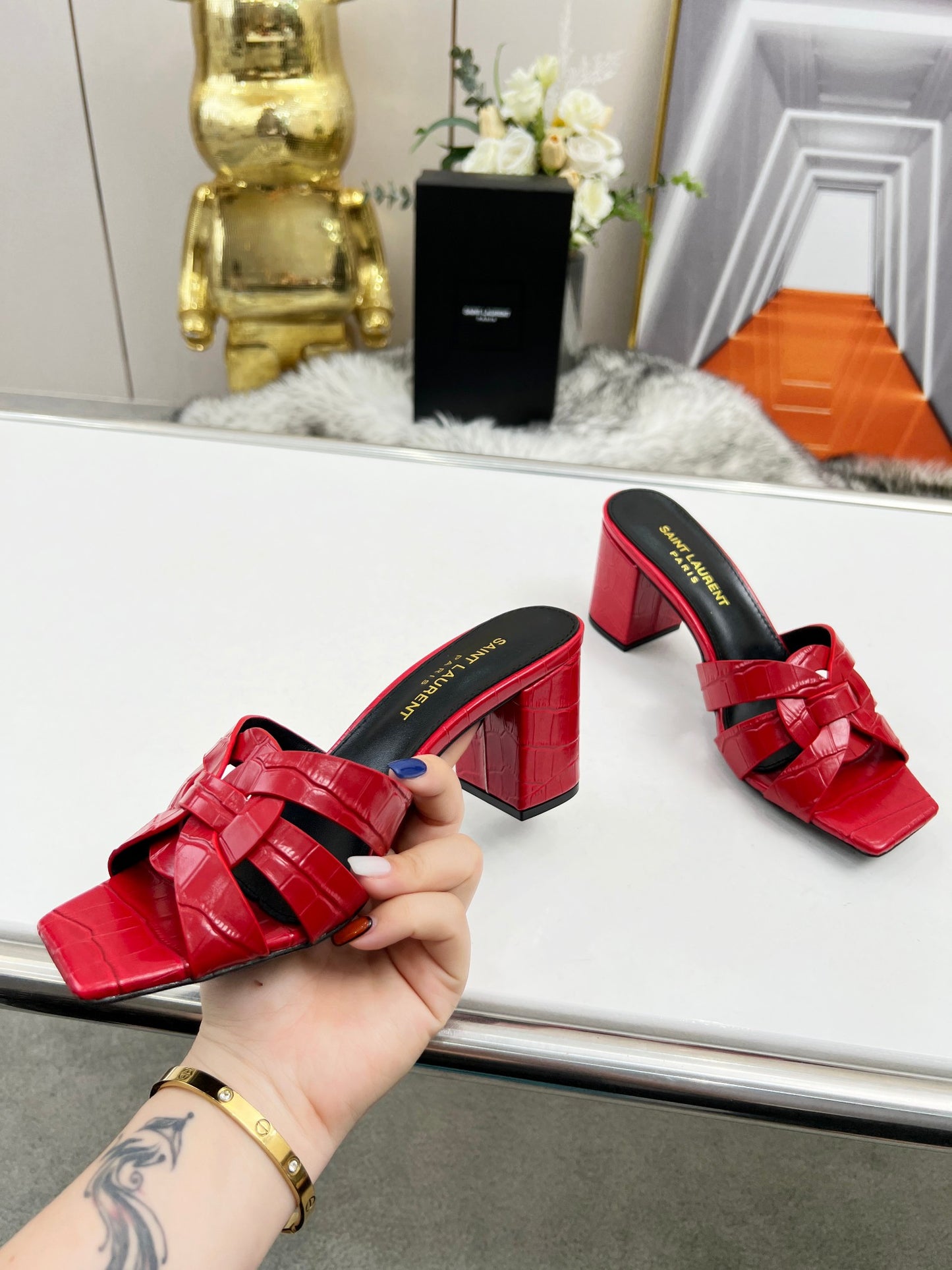 285ZSL35ZDE Stylish leather High heels(Heel height 6.5CM)