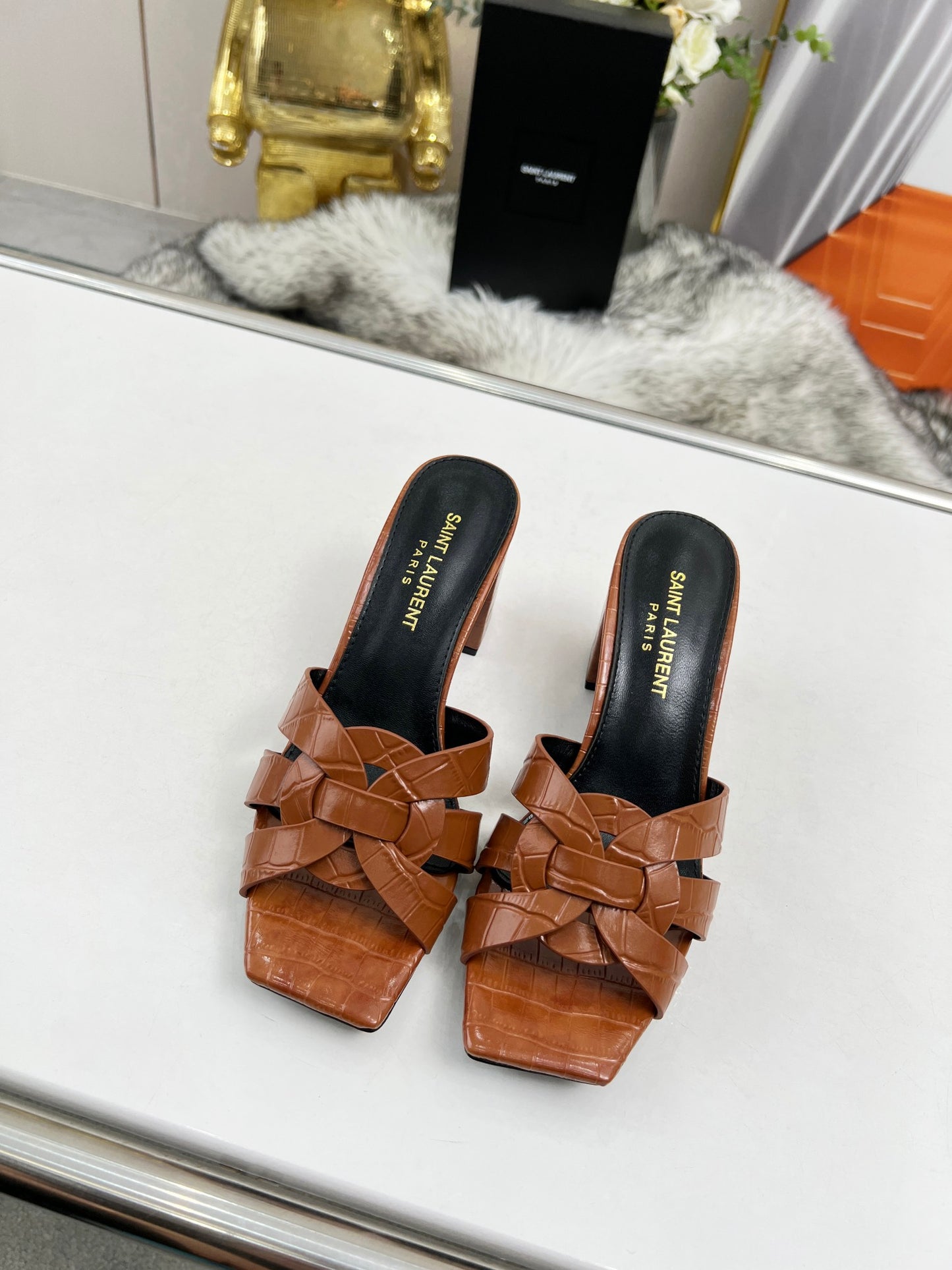 285ZSL35ZDE Stylish leather High heels(Heel height 6.5CM)