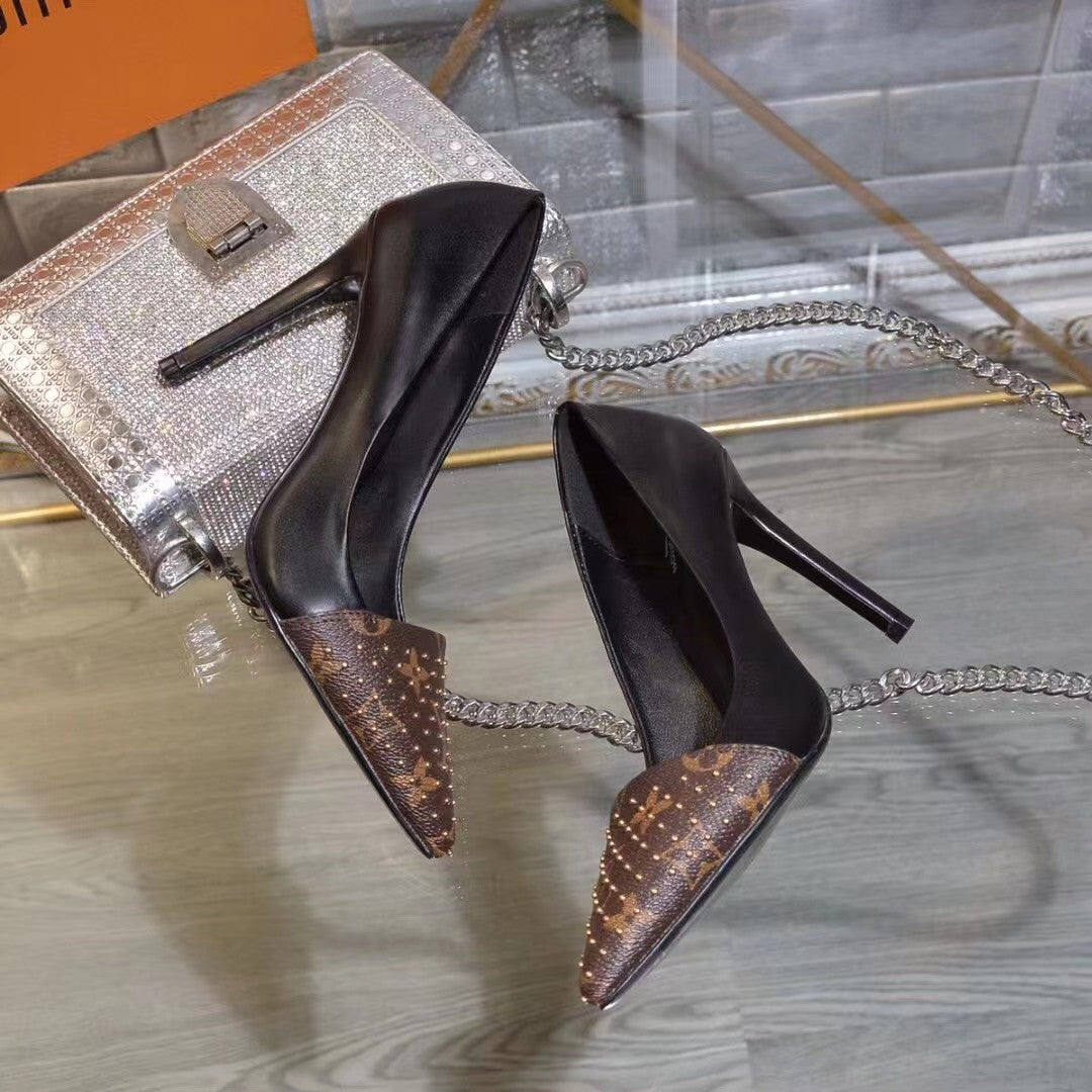 245RE34ZDE Stylish leather  High heels
