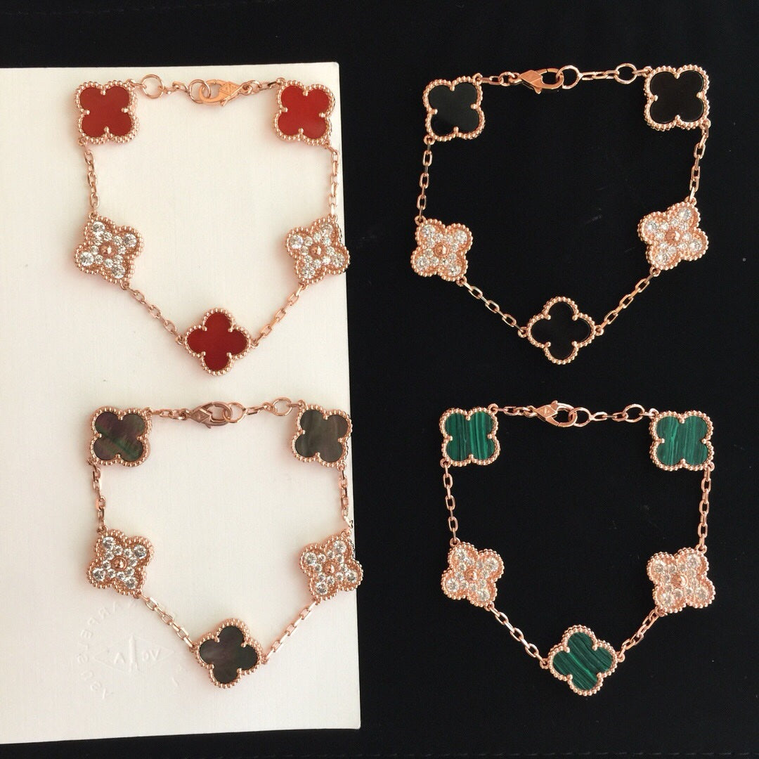 5XVA179KDE Stylish bracelets 5 flowers normal size1.5cm flower