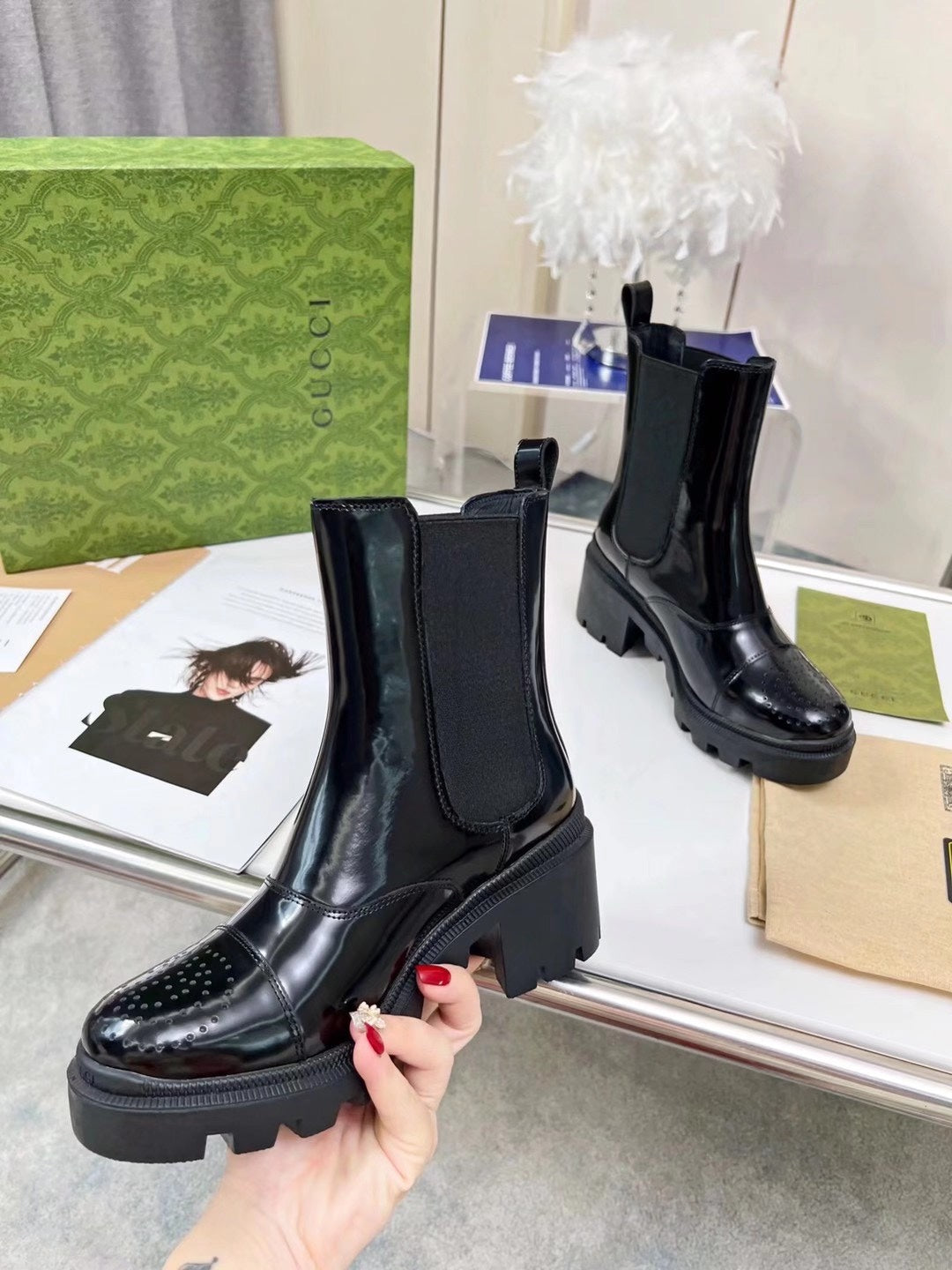 2XB198ZDE Stylish leather boot (top layer leather lining)