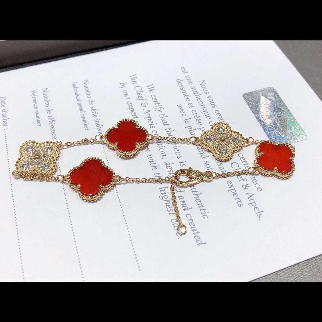 5XVA179KDE Stylish bracelets 5 flowers normal size1.5cm flower