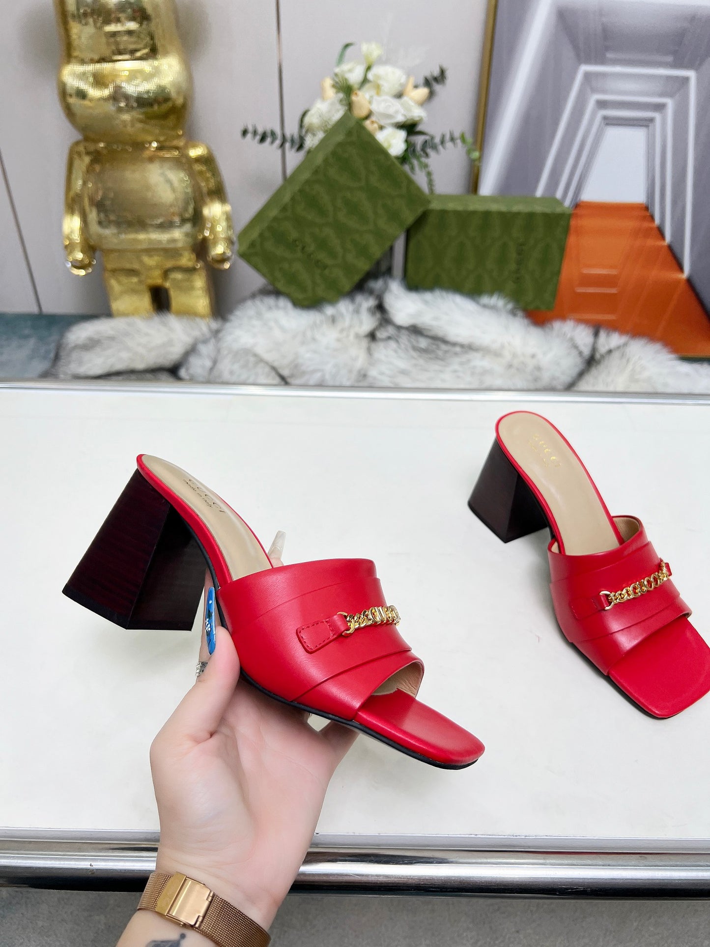 275NB11ZDE Stylish leather High heels