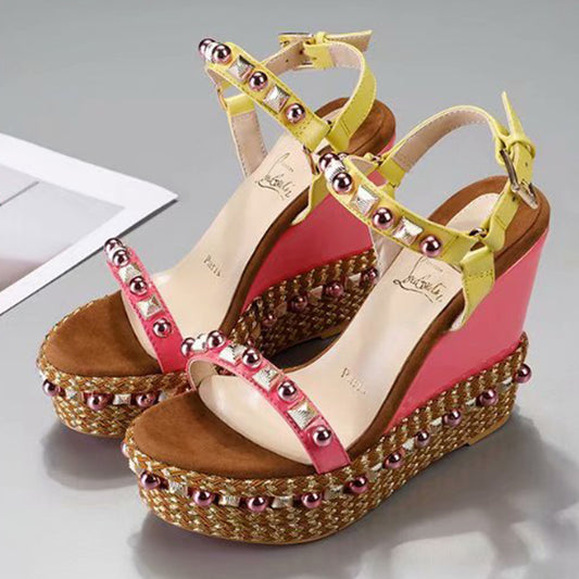 J4A62ZDE Stylish leather High heels 12cm heel