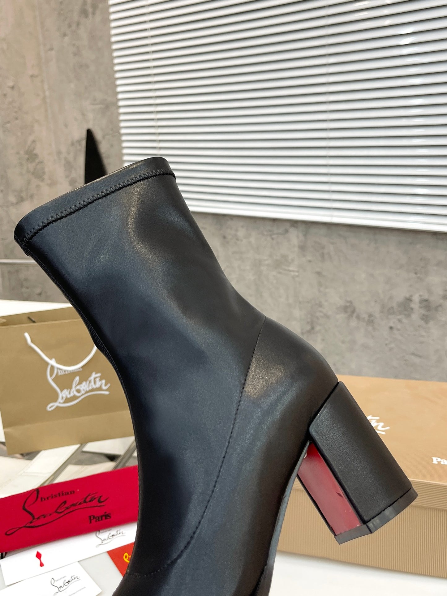 JXA36ZDE Stylish leather Boots Heel height 7cm