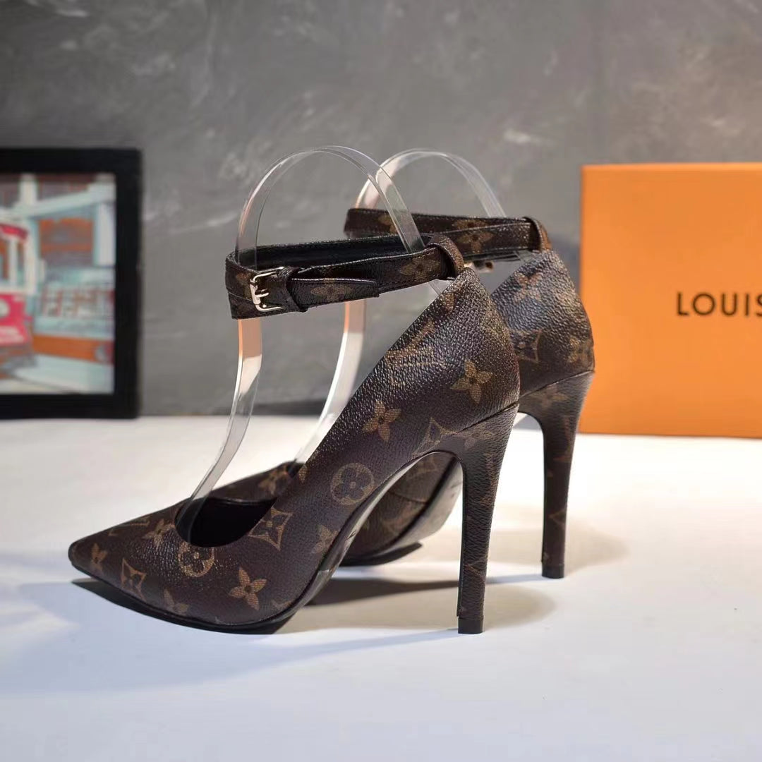245RE35ZDE Stylish  leather High heels