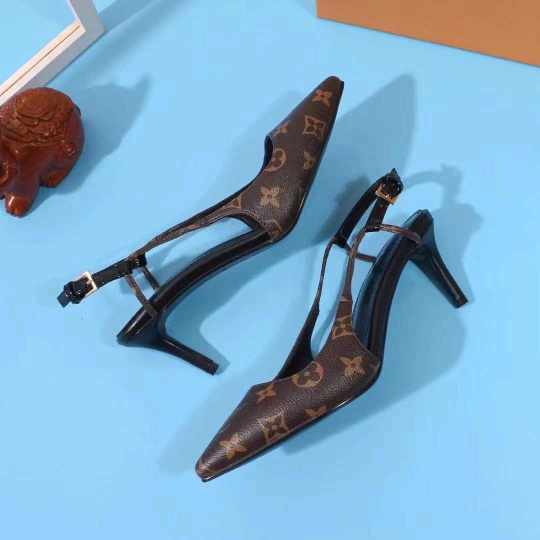 245RE33ZDE Stylish  leather High heels