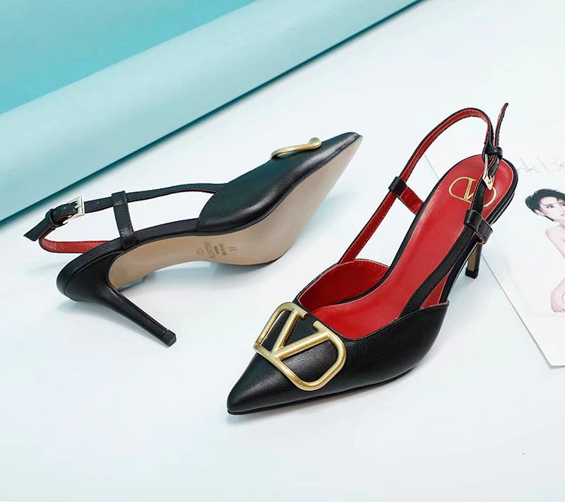 245RVL14ZDE Stylish leather  High heels
