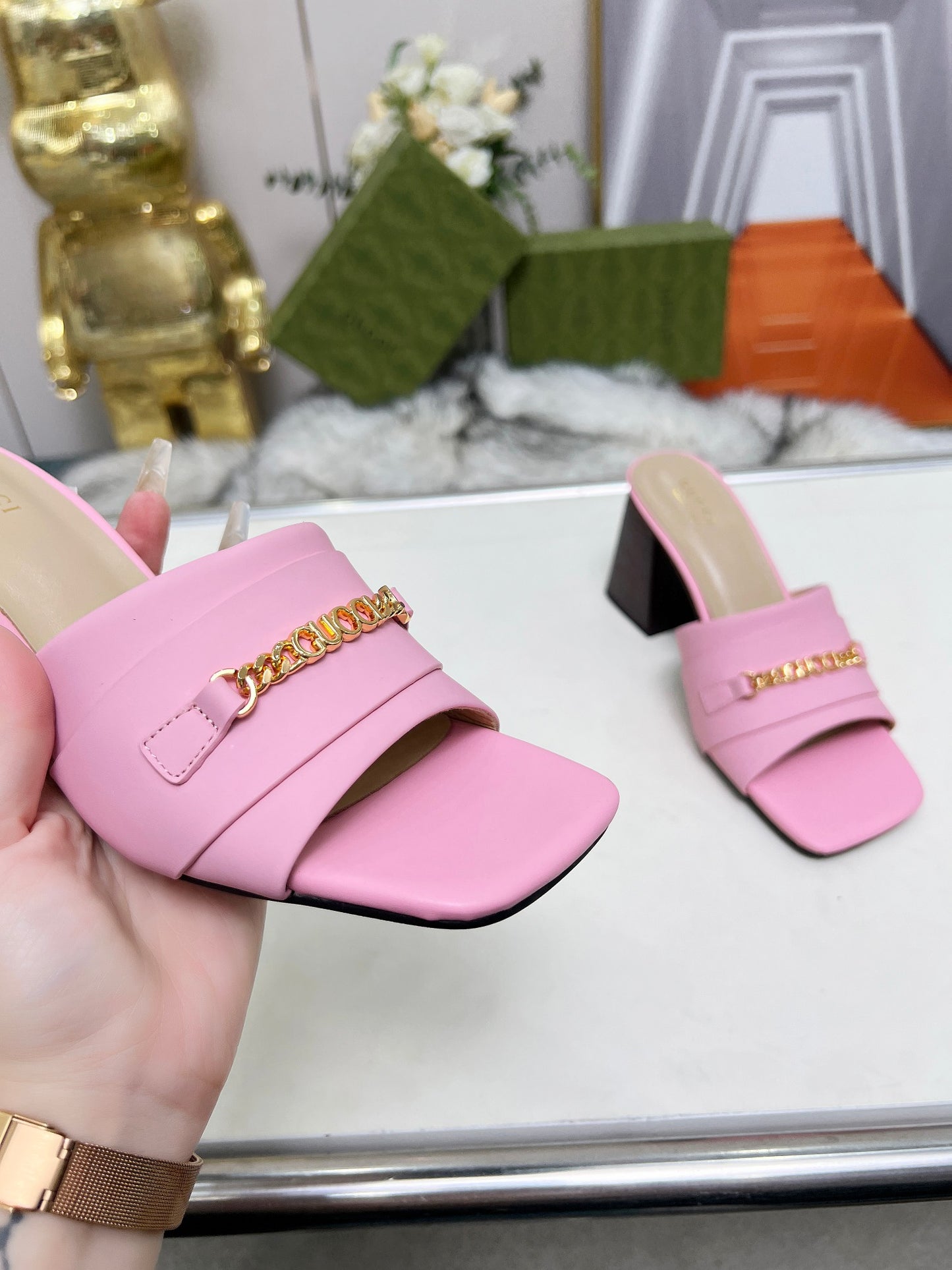 275NB11ZDE Stylish leather High heels