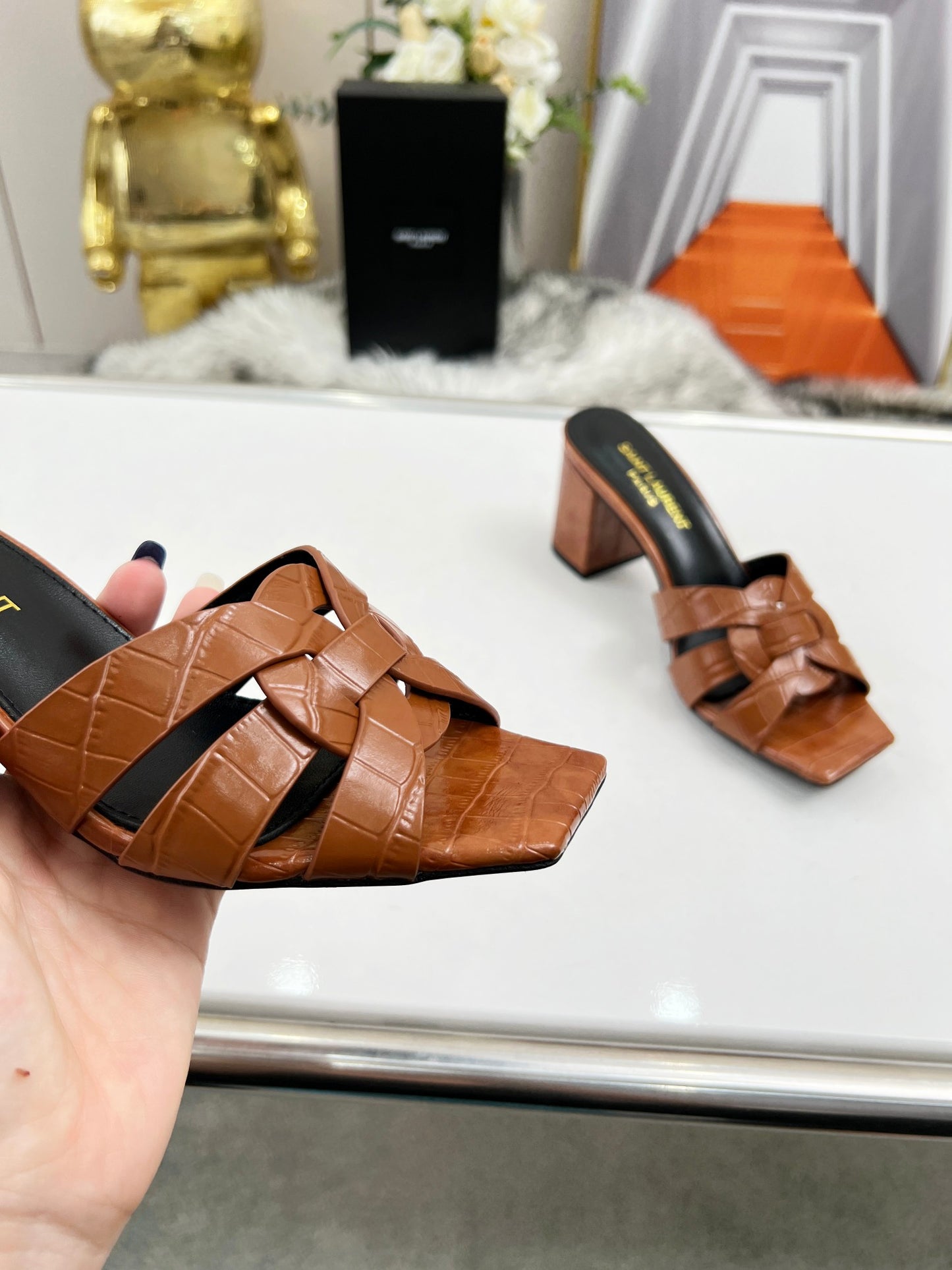 285ZSL35ZDE Stylish leather High heels(Heel height 6.5CM)