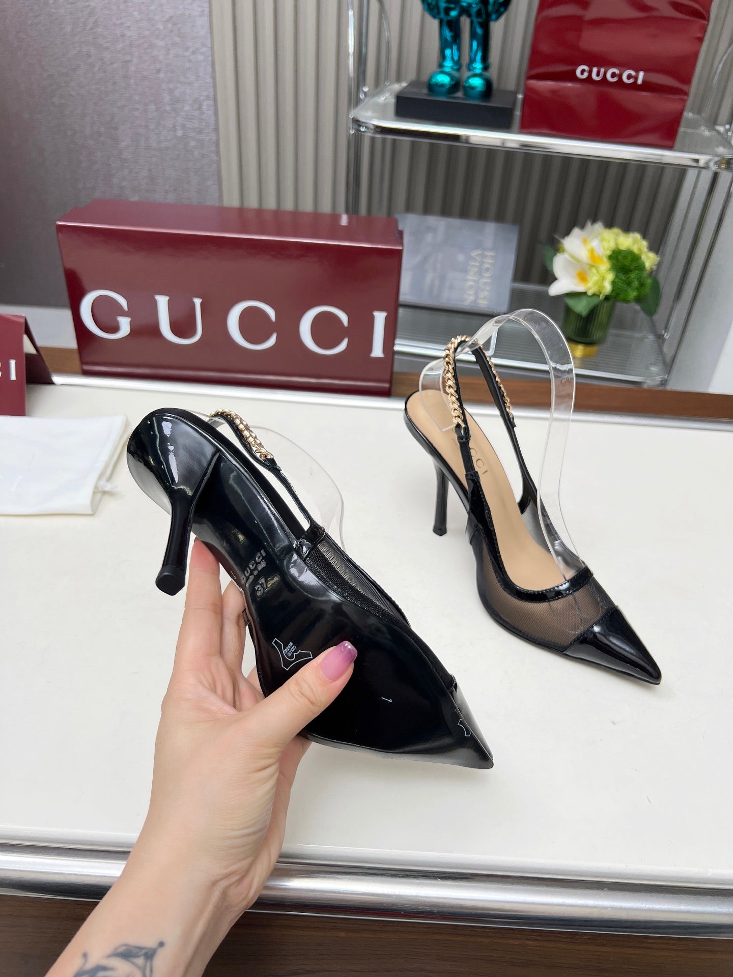 285ZB61ZDE Stylish leather  High heels