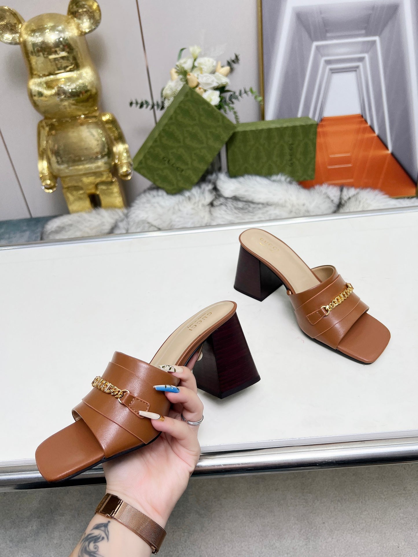 275NB11ZDE Stylish leather High heels