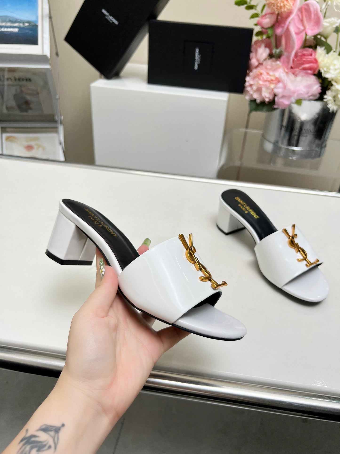 285ZSL34ZDE Stylish leather High heels(Heel height 5CM)