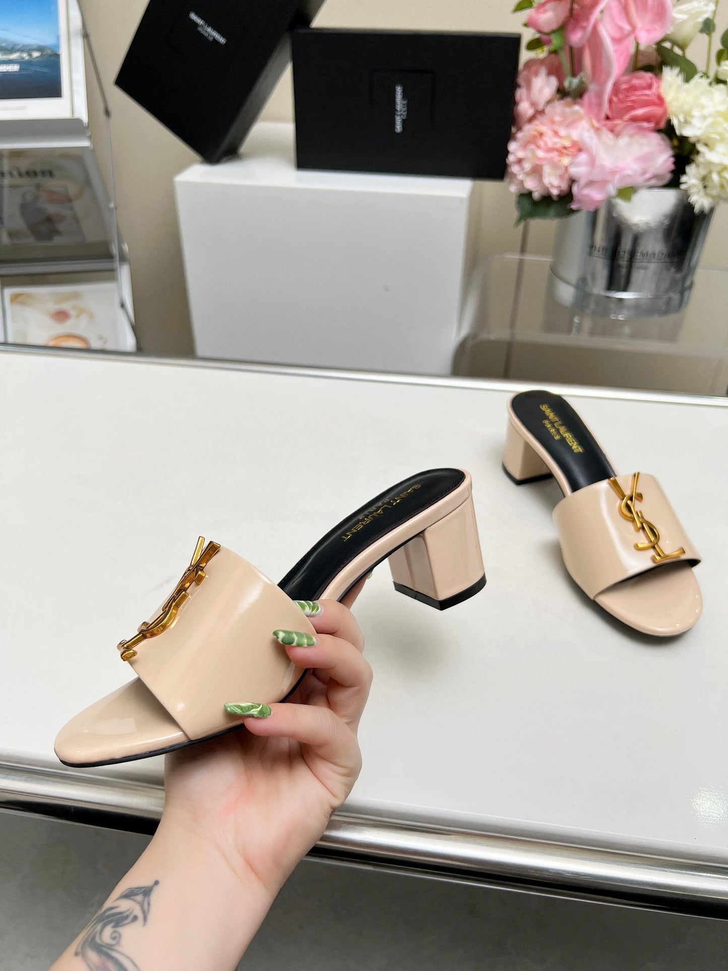 285ZSL34ZDE Stylish leather High heels(Heel height 5CM)