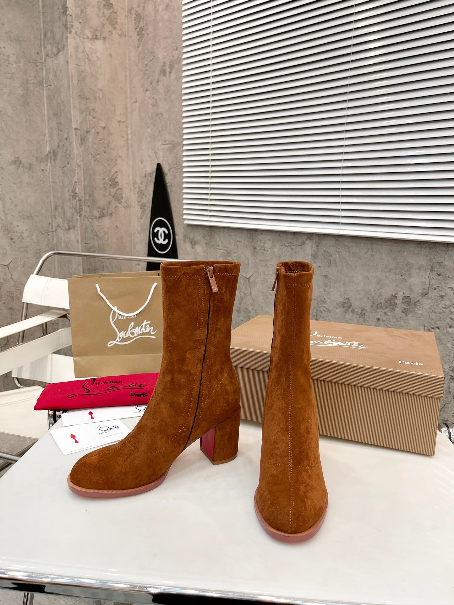 JXA36ZDE Stylish leather Boots Heel height 7cm