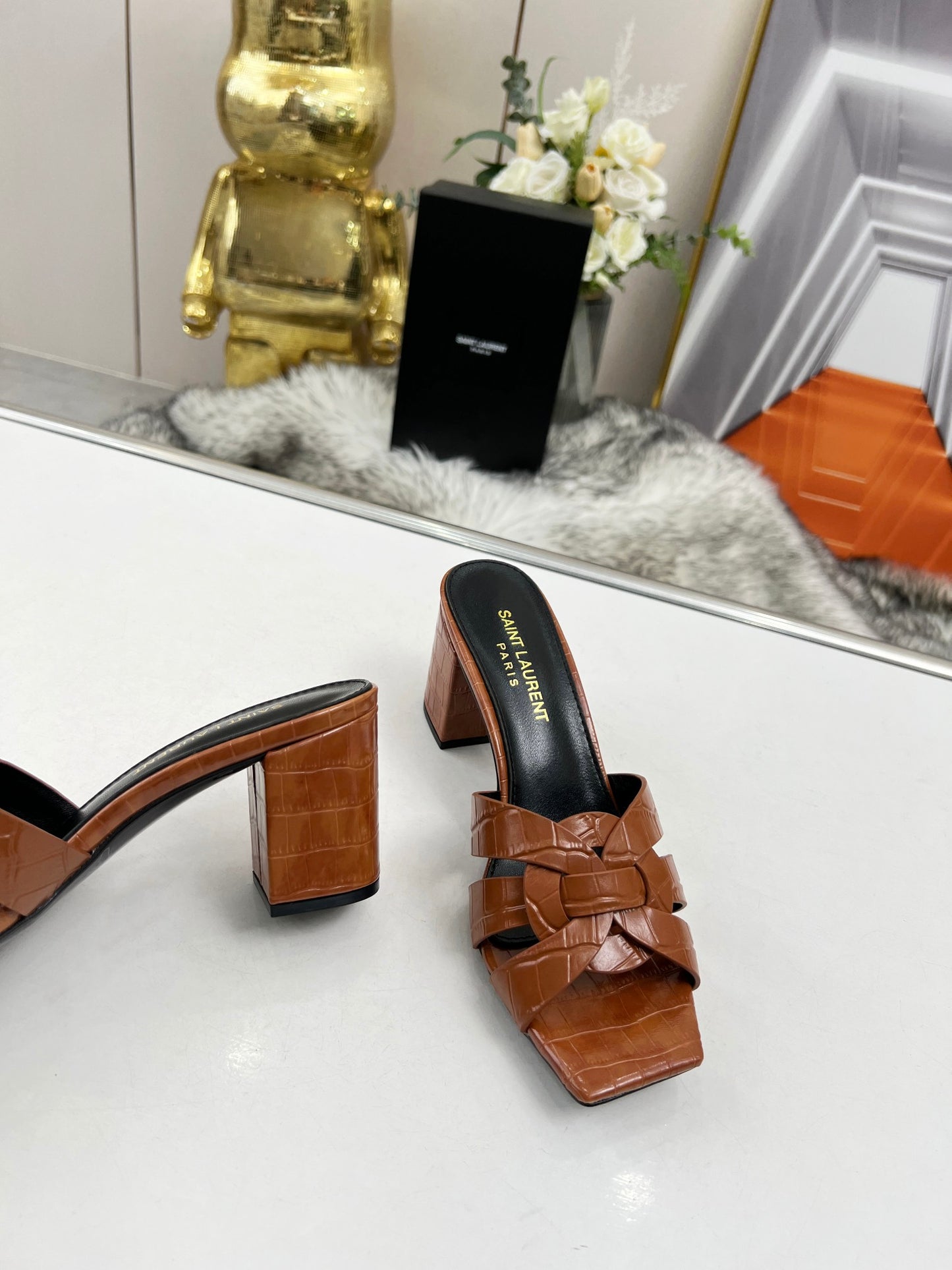 285ZSL35ZDE Stylish leather High heels(Heel height 6.5CM)