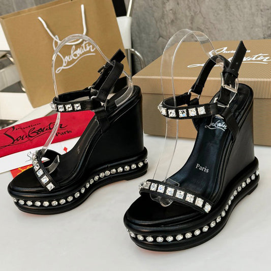 J4A11ZDE Stylish leather High heels12cm heel